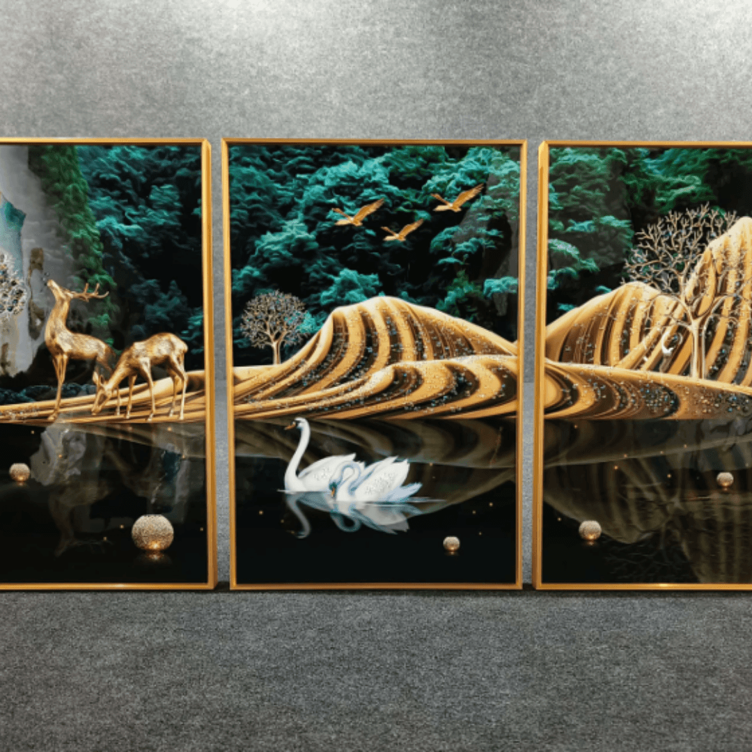 Modern Crystal Painting Set of 3 Style 12